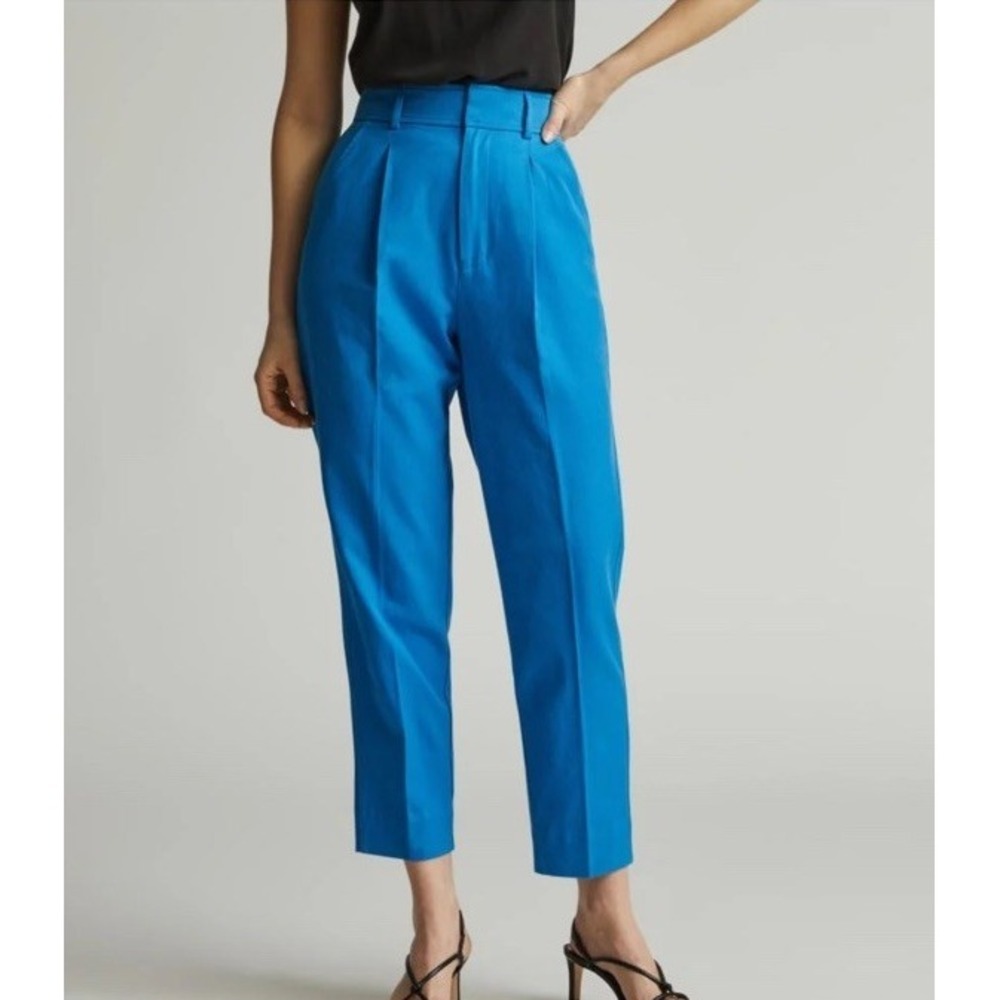 Everlane‎ Women's Sz 2 The Draper Tapered Pant in Buttersmooth Bright Blue